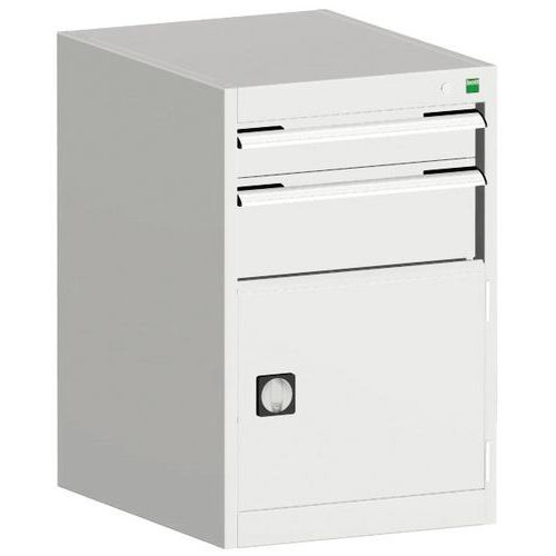 Warsztatowe szafki z szufladami Bott Cubio, 80 x 52,5 x 52,5-65 cm, 2 szuflady, 1 szafka