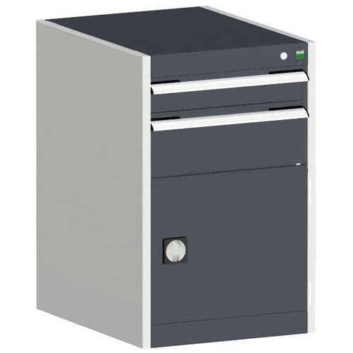 Warsztatowe szafki z szufladami Bott Cubio, 80 x 52,5 x 52,5-65 cm, 2 szuflady, 1 szafka