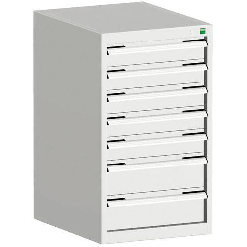 Warsztatowe szafki z szufladami Bott Cubio, 90 x 52,5 x 52,5-65 cm, 7 szuflad