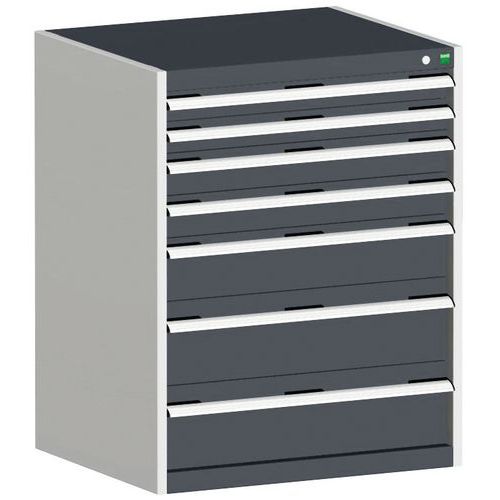 Warsztatowe szafki z szufladami Bott Cubio, 100 x 80 x 52,5-75 cm, 7 szuflad