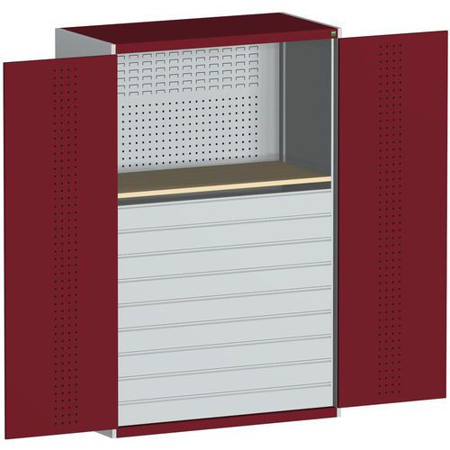 Szafki warsztatowe z szufladami Bott Cubio 160, multiplex, wys. 200 cm