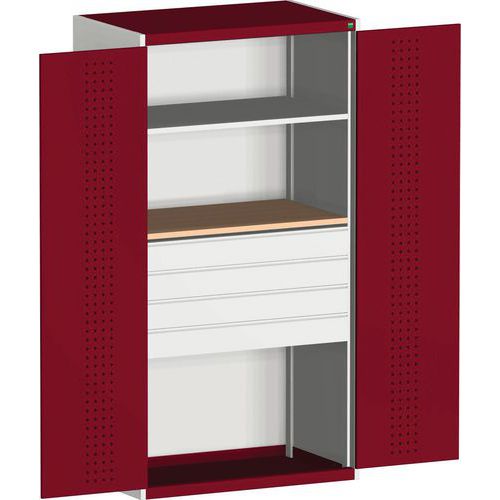 Szafki warsztatowe z szufladami Bott Cubio 160, multiplex, wys. 200 cm
