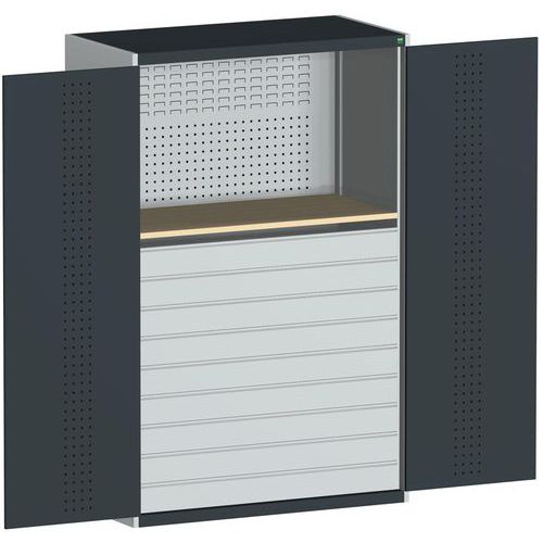 Szafki warsztatowe z szufladami Bott Cubio 160, multiplex, wys. 200 cm