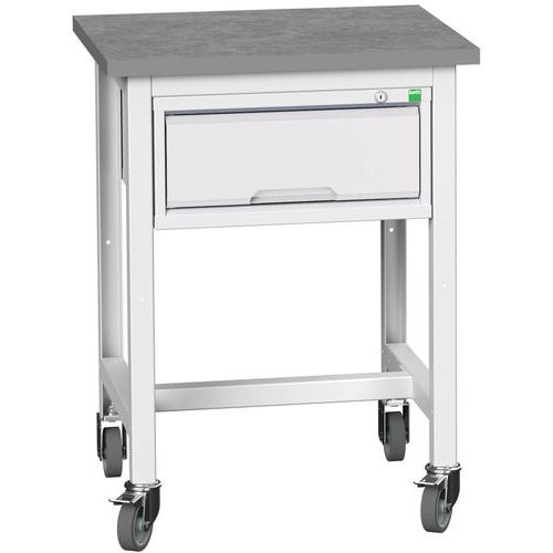 Przenośne stoły warsztatowe Bott Verso Storage z szufladą, szer. 70 cm, multipleks/linoleum
