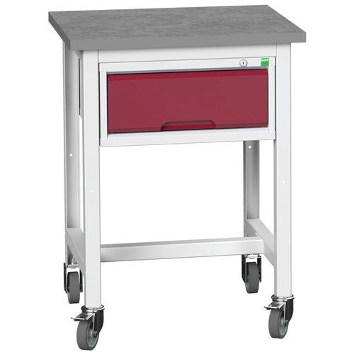 Przenośne stoły warsztatowe Bott Verso Storage z szufladą, szer. 70 cm, multipleks/linoleum