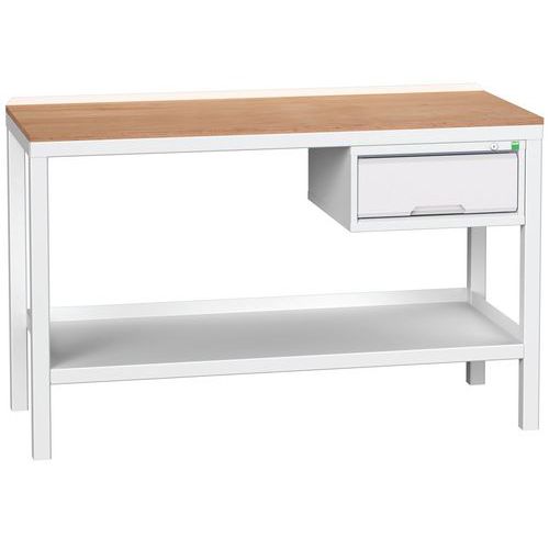Stoły warsztatowe Bott Verso Weld z szufladą, szer. 100 i 150 cm, multipleks/stal