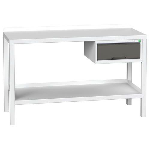 Stoły warsztatowe Bott Verso Weld z szufladą, szer. 100 i 150 cm, multipleks/stal