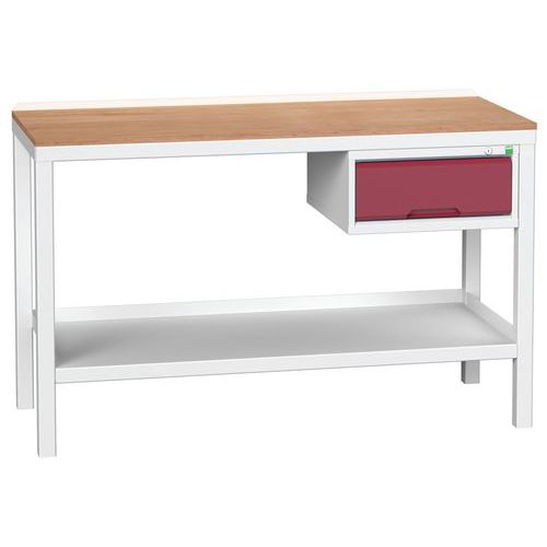 Stoły warsztatowe Bott Verso Weld z szufladą, szer. 100 i 150 cm, multipleks/stal