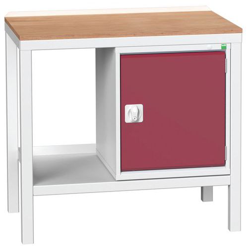 Stoły warsztatowe Bott Verso Weld z szafką, szer. 100 i 150 cm, multipleks/stal