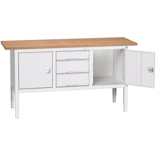 Stoły warsztatowe Bott Verso Storage, 83-93 x 175 x 60 cm, różne wyposażenie, multipleks