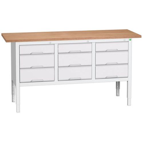 Stoły warsztatowe Bott Verso Storage, 83-93 x 175 x 60 cm, różne wyposażenie, multipleks