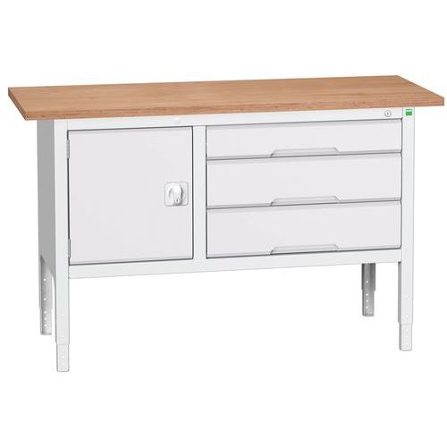 Stoły warsztatowe Bott Verso Storage, 83-93 x 150 x 60 cm, różne wyposażenie, multipleks
