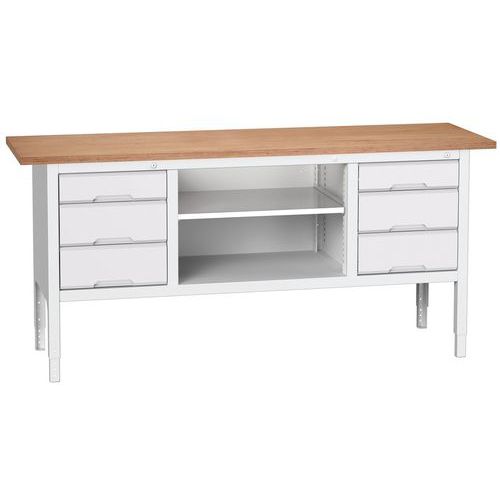 Stoły warsztatowe Bott Verso Storage, 83-93 x 200 x 60 cm, różne wyposażenie, multipleks