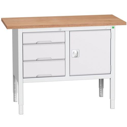Stoły warsztatowe Bott Verso Storage, 83-93 x 125 x 60 cm, różne wyposażenie, multipleks