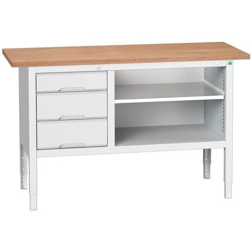 Stoły warsztatowe Bott Verso Storage, 83-93 x 150 x 60 cm, różne wyposażenie, multipleks