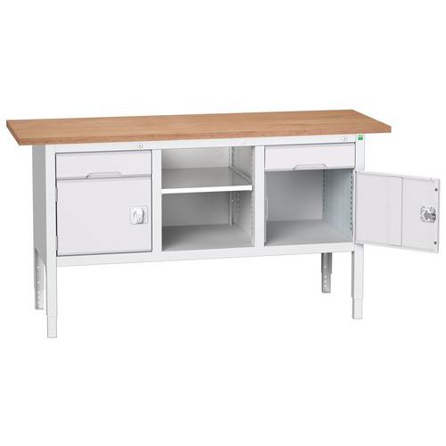 Stoły warsztatowe Bott Verso Storage, 83-93 x 175 x 60 cm, różne wyposażenie, multipleks