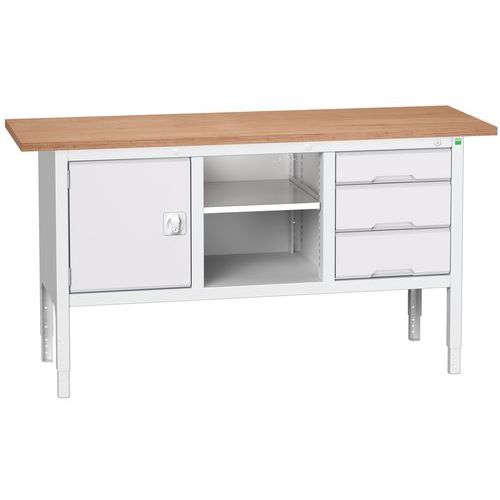 Stoły warsztatowe Bott Verso Storage, 83-93 x 175 x 60 cm, różne wyposażenie, multipleks