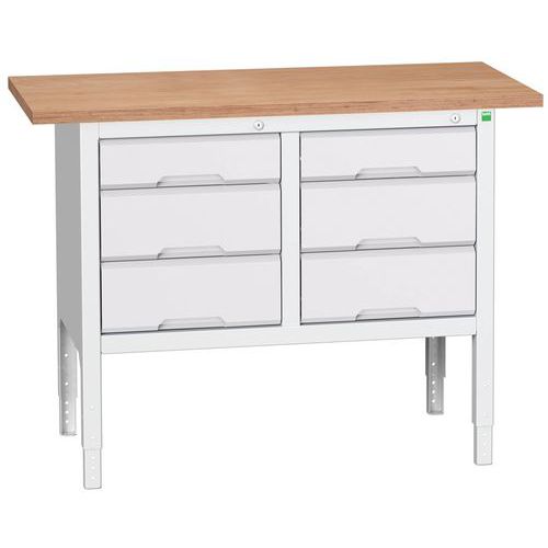 Stoły warsztatowe Bott Verso Storage, 83-93 x 125 x 60 cm, różne wyposażenie, multipleks