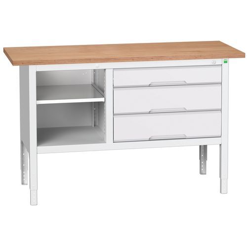 Stoły warsztatowe Bott Verso Storage, 83-93 x 150 x 60 cm, różne wyposażenie, multipleks