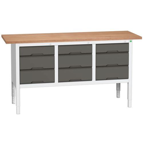 Stoły warsztatowe Bott Verso Storage, 83-93 x 175 x 60 cm, różne wyposażenie, multipleks