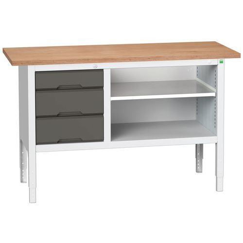 Stoły warsztatowe Bott Verso Storage, 83-93 x 150 x 60 cm, różne wyposażenie, multipleks