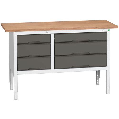 Stoły warsztatowe Bott Verso Storage, 83-93 x 150 x 60 cm, różne wyposażenie, multipleks