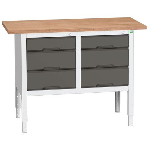 Stoły warsztatowe Bott Verso Storage, 83-93 x 125 x 60 cm, różne wyposażenie, multipleks