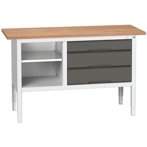 Stoły warsztatowe Bott Verso Storage, 83-93 x 150 x 60 cm, różne wyposażenie, multipleks