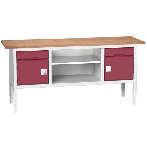 Stoły warsztatowe Bott Verso Storage, 83-93 x 200 x 60 cm, różne wyposażenie, multipleks