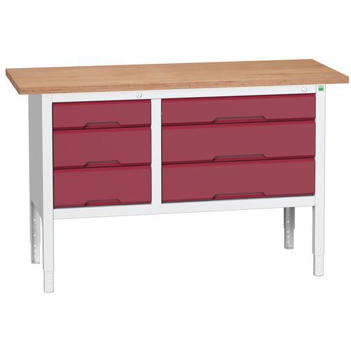 Stoły warsztatowe Bott Verso Storage, 83-93 x 150 x 60 cm, różne wyposażenie, multipleks