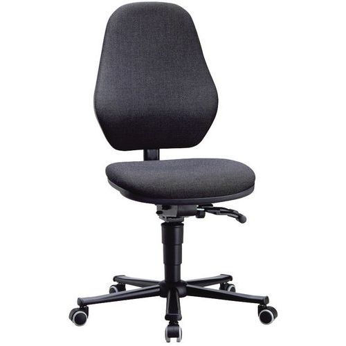 Krzesła laboratoryjne robocze Bimos Basic 9133, 9134 i 9138 na kółkach, bez podnóżka, czarne