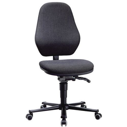 Krzesła laboratoryjne robocze Bimos Basic 9133, 9134 i 9138 na kółkach, bez podnóżka, czarne