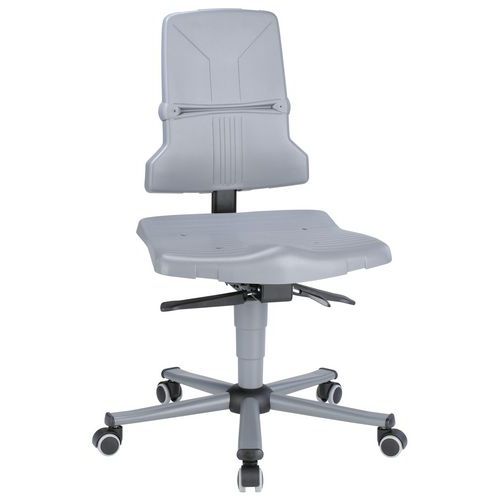 Krzesła warsztatowe Bimos Sintec 9803, 9813 i 9823 z podnóżkiem, na kółkach