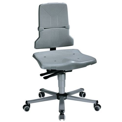 Krzesła warsztatowe Bimos Sintec 9803, 9813 i 9823 z podnóżkiem, na kółkach