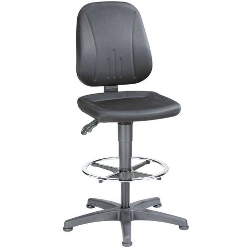 Krzesło robocze Bimos Unitec 9651 z ślizgaczami, z podnóżkiem, ekoskóra Krzesło robocze Bimos Unitec 9651 z ślizgaczami, z podnóżkiem, ekoskóra