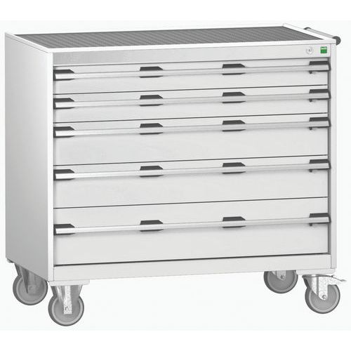 Komoda mobilna Bott Cubio, 99 x 105 x 65 cm, 5 szuflad, multipleks/linoleum/mata