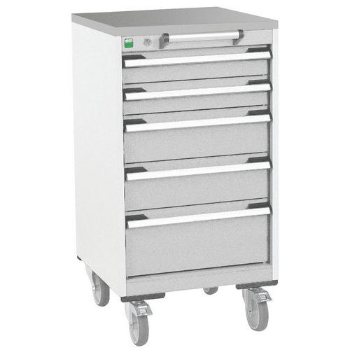 Komoda mobilna Bott Cubio, 99 x 52,5 x 52,5 cm, 5 szuflad, multipleks/linoleum/mat