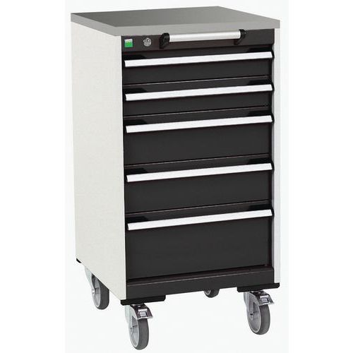 Komoda mobilna Bott Cubio, 99 x 52,5 x 52,5 cm, 5 szuflad, multipleks/linoleum/mat