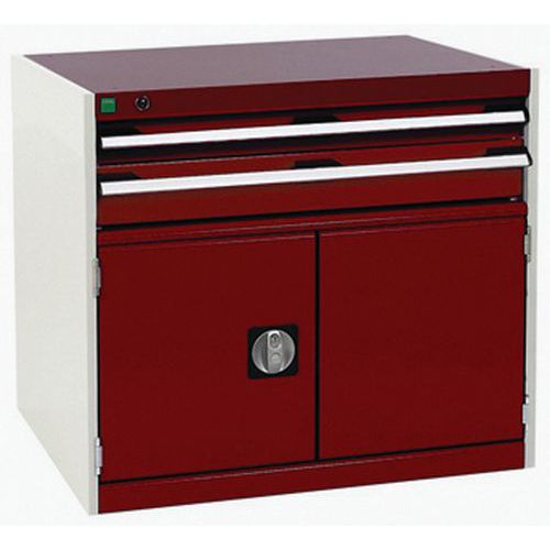 Warsztatowe szafki z szufladami Bott Cubio, 70 x 80 x 52,5-75 cm, 2 szuflady, 1 szafka