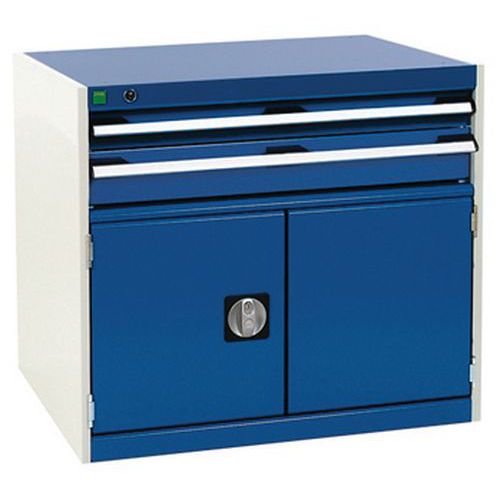 Warsztatowe szafki z szufladami Bott Cubio, 70 x 80 x 52,5-75 cm, 2 szuflady, 1 szafka