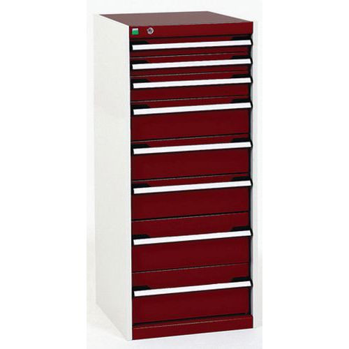 Warsztatowe szafki z szufladami Bott Cubio, 120 x 52,5 x 52,5-65 cm, 8 szuflad