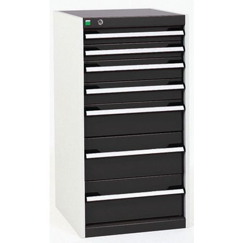 Warsztatowe szafki z szufladami Bott Cubio, 100 x 52,5 x 52,5-65 cm, 7 szuflad