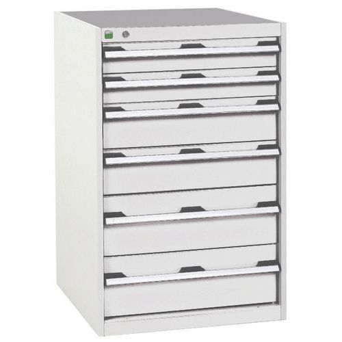 Warsztatowe szafki z szufladami Bott Cubio, 100 x 65 x 52,5-75 cm, 6 szuflad