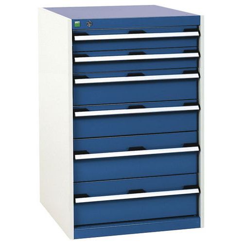 Warsztatowe szafki z szufladami Bott Cubio, 100 x 65 x 52,5-75 cm, 6 szuflad