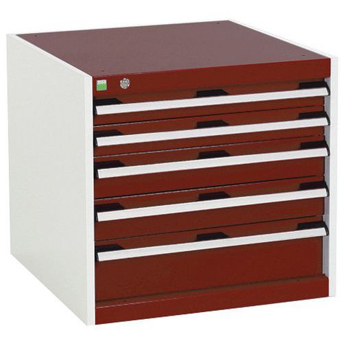Szafki warsztatowe z szufladami Bott Cubio, 60 x 65 x 52,5-75 cm, 5 szuflad