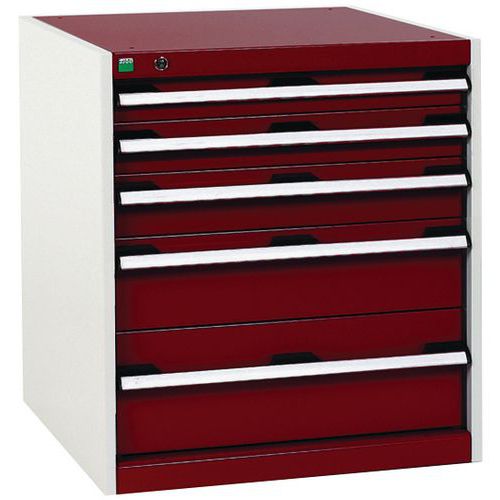 Szafki warsztatowe z szufladami Bott Cubio, 70 x 65 x 52,5-75 cm, 5 szuflad