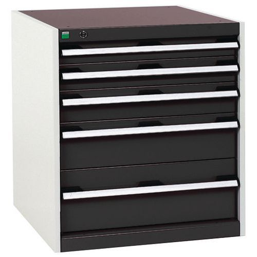 Szafki warsztatowe z szufladami Bott Cubio, 70 x 65 x 52,5-75 cm, 5 szuflad