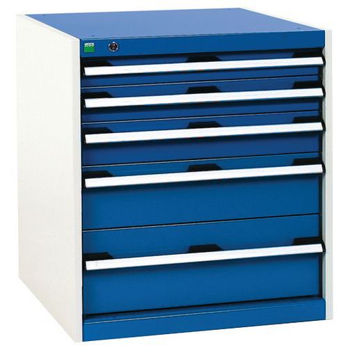 Szafki warsztatowe z szufladami Bott Cubio, 70 x 65 x 52,5-75 cm, 5 szuflad