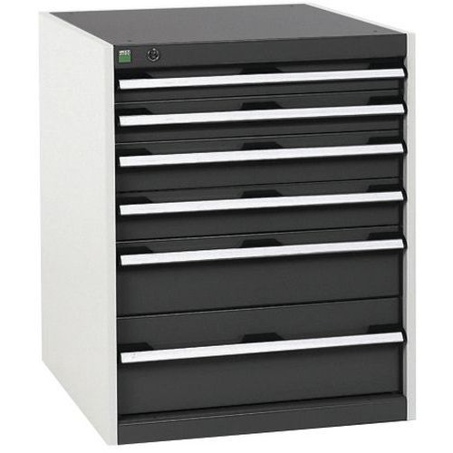 Szafki warsztatowe z szufladami Bott Cubio, 80 x 65 x 52,5-75 cm, 6 szuflad