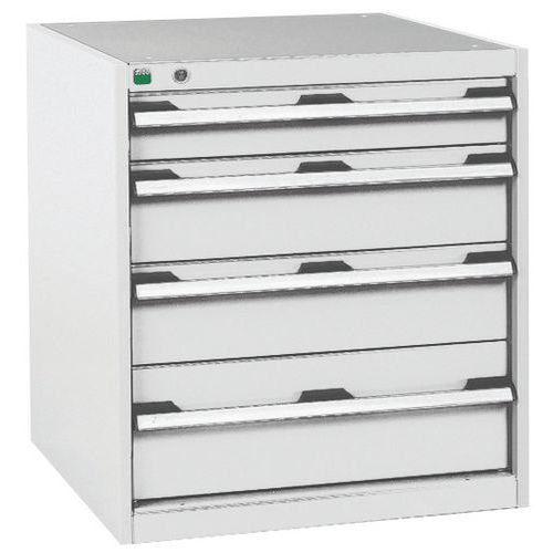 Szafki warsztatowe z szufladami Bott Cubio, 70 x 65 x 52,5-75 cm, 4 szuflady